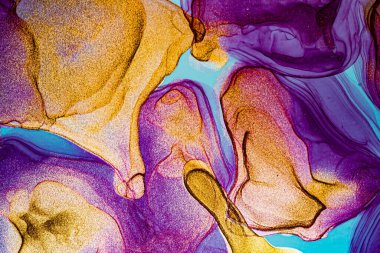 Soyut renk arkaplanı, el yapımı alkol boyası, sıvı mürekkep tekniği.