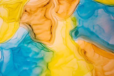 Soyut renk arkaplanı, el yapımı alkol boyası, sıvı mürekkep tekniği.