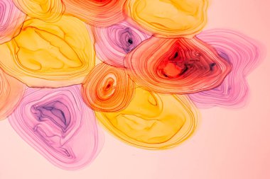 Soyut renk arkaplanı, el yapımı alkol boyası, sıvı mürekkep tekniği.