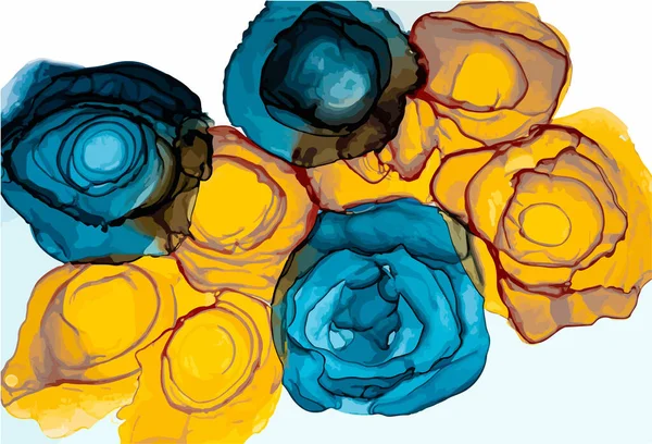 Абстрактный Цвет Фона Векторная Алкогольная Живопись Техника Жидких Чернил — стоковый вектор