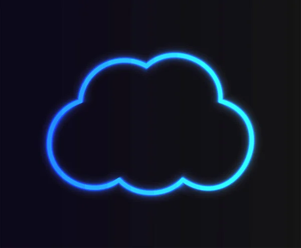 Beautiful Bright Neon Lighted Blue Color Cloud Dark Background Modern — Wektor stockowy