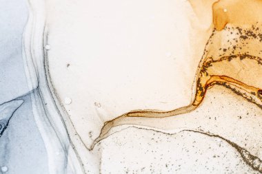 Soyut parlak renk sıvısı arka plan, elle çizilmiş alkol tablosu. Arkaplan tasarımı için sıvı mürekkep dokusu