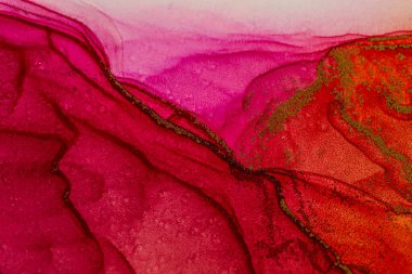 Soyut parlak renk sıvısı arka plan, elle çizilmiş alkol tablosu. Arkaplan tasarımı için sıvı mürekkep dokusu