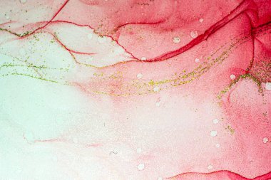 Soyut parlak parlak renk akışkan arka plan, altın çizgili el yapımı alkol tablosu. Sıvı mürekkep tekniği arkaplan tasarımı