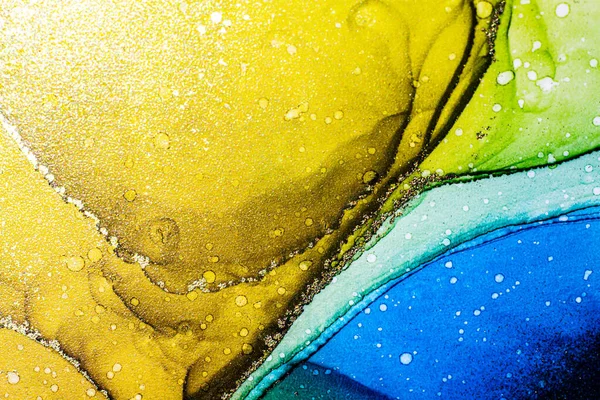 Abstract Bright Shiny Color Fluid Background Hand Drawn Alcohol Painting — Stock Photo, Image