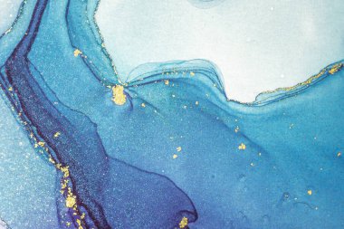 Soyut parlak parlak renk akışkan arka plan, altın çizgili el yapımı alkol tablosu. Yüksek çözünürlüklü arkaplan tasarımı için sıvı mürekkep dokusu