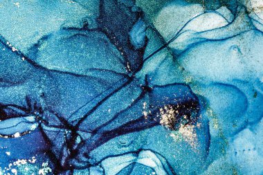 Soyut parlak parlak renk akışkan arka plan, altın çizgili el yapımı alkol tablosu. Yüksek çözünürlüklü arkaplan tasarımı için sıvı mürekkep dokusu