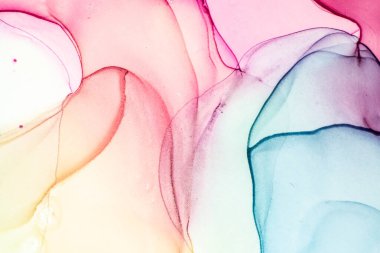 Soyut parlak parlak renk akışkan arka plan, altın çizgili el yapımı alkol tablosu. Yüksek çözünürlüklü arkaplan tasarımı için sıvı mürekkep dokusu