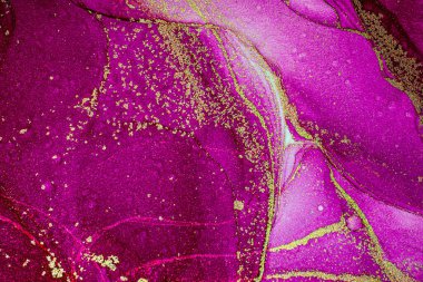 Soyut parlak parlak renk akışkan arka plan, altın çizgili el yapımı alkol tablosu. Yüksek çözünürlüklü arkaplan tasarımı için sıvı mürekkep dokusu