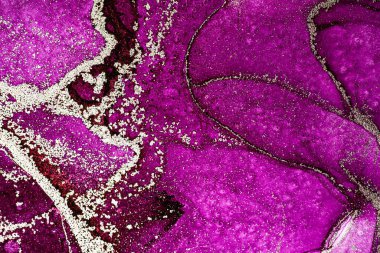 Soyut parlak parlak renk akışkan arka plan, altın çizgili el yapımı alkol tablosu. Yüksek çözünürlüklü arkaplan tasarımı için sıvı mürekkep dokusu