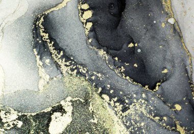 Soyut parlak parlak renk akışkan arka plan, altın çizgili el yapımı alkol tablosu. Yüksek çözünürlüklü arkaplan tasarımı için sıvı mürekkep dokusu