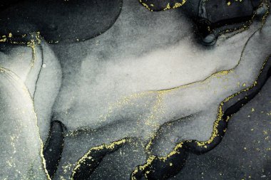 Soyut parlak parlak renk akışkan arka plan, altın çizgili el yapımı alkol tablosu. Yüksek çözünürlüklü arkaplan tasarımı için sıvı mürekkep dokusu