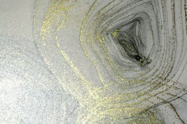 Soyut parlak parlak renk akışkan arka plan, altın çizgili el yapımı alkol tablosu. Yüksek çözünürlüklü arkaplan tasarımı için sıvı mürekkep dokusu