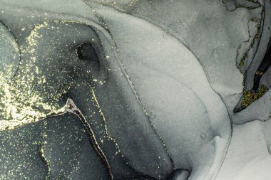 Soyut parlak parlak renk akışkan arka plan, altın çizgili el yapımı alkol tablosu. Yüksek çözünürlüklü arkaplan tasarımı için sıvı mürekkep dokusu