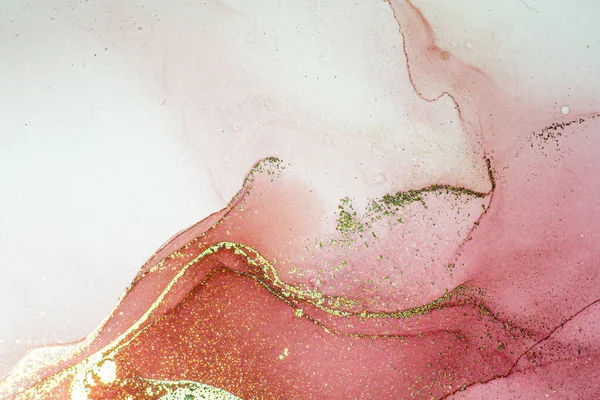 Soyut parlak parlak renk akışkan arka plan, altın çizgili el yapımı alkol tablosu. Yüksek çözünürlüklü arkaplan tasarımı için sıvı mürekkep dokusu