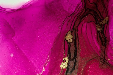 Soyut parlak parlak renk akışkan arka plan, altın çizgili el yapımı alkol tablosu. Yüksek çözünürlüklü arkaplan tasarımı için sıvı mürekkep dokusu