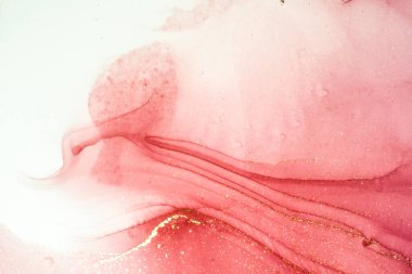 Soyut parlak parlak renk akışkan arka plan, altın çizgili el yapımı alkol tablosu. Yüksek çözünürlüklü arkaplan tasarımı için sıvı mürekkep dokusu