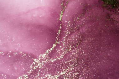 Soyut parlak parlak renk akışkan arka plan, altın çizgili el yapımı alkol tablosu. Yüksek çözünürlüklü arkaplan tasarımı için sıvı mürekkep dokusu