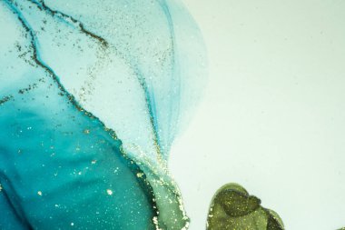 Soyut parlak parlak renk akışkan arka plan, altın çizgili el yapımı alkol tablosu. Yüksek çözünürlüklü arkaplan tasarımı için sıvı mürekkep dokusu