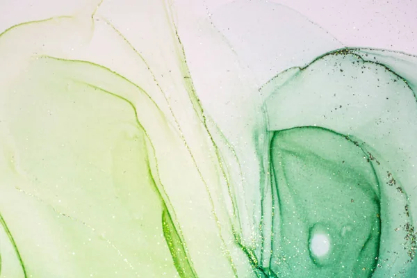 Абстрактная Ярко Блестящая Цветовая Жидкость Заднем Плане Нарисованная Вручную Алкогольная — стоковое фото