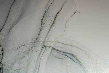 Soyut parlak parlak renk sıvısı arkaplan, altın çizgili el yapımı alkol boyası, yüksek çözünürlüklü arka plan için sıvı mürekkep dokusu