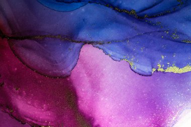 Soyut parlak parlak renk sıvısı arkaplan, altın çizgili el yapımı alkol boyası, yüksek çözünürlüklü arka plan için sıvı mürekkep dokusu