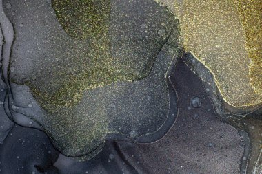 Soyut parlak parlak renk sıvısı arkaplan, altın çizgili el yapımı alkol boyası, yüksek çözünürlüklü arka plan için sıvı mürekkep dokusu