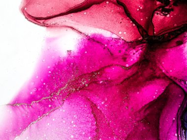 Soyut parlak parlak renk akışkan arka plan, altın çizgili el yapımı alkol tablosu. Arkaplan tasarımı için sıvı mürekkep dokusu