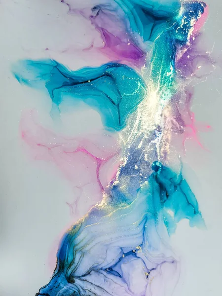 Абстрактная Ярко Блестящая Цветовая Жидкость Заднем Плане Рисованная Вручную Живопись — стоковое фото