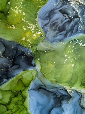 Soyut parlak parlak renk akışkan arka plan, altın çizgili el yapımı alkol sanat tablosu. Arkaplan tasarımı için sıvı mürekkep dokusu