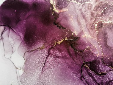 Soyut parlak parlak renk akışkan arka plan, altın çizgili el yapımı alkol sanat tablosu. Arkaplan tasarımı için sıvı mürekkep dokusu