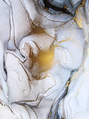 Soyut parlak parlak renk akışkan arka plan, altın çizgili el yapımı alkol tablosu. Yüksek çözünürlüklü arkaplan tasarımı için sıvı mürekkep dokusu