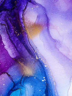 Soyut parlak parlak renk akışkan arka plan, altın çizgili el yapımı alkol tablosu. Yüksek çözünürlüklü arkaplan tasarımı için sıvı mürekkep dokusu