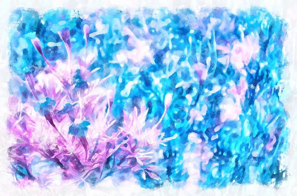 Watercolor Painting Blooming Flower Modern Digital Art Imitation Hand Painted — Fotografia de Stock