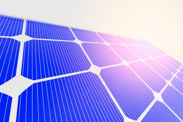 Rendera Solpaneler Närbild Alternativ Energi Begreppet Förnybar Energi Ekologisk Ren — Stockfoto