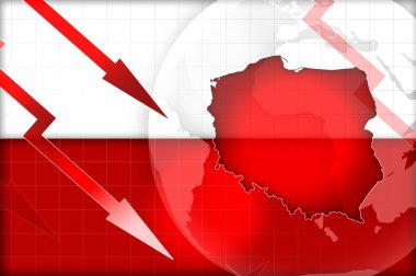 Polonya bayrağı ve harita kriz kavramı