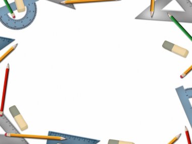 Beyaz arka plan üzerinde izole okul matematik Araçlar