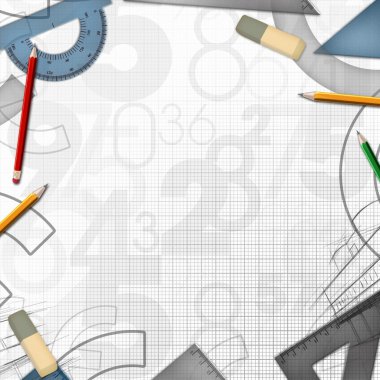 okul matematik çizim araçları arka plan