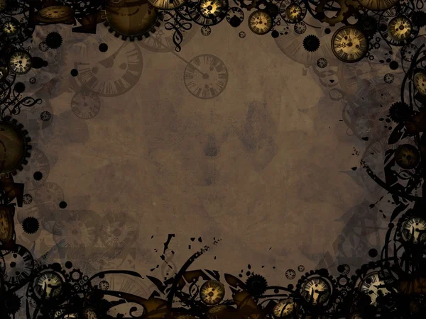 antika saatler steampunk koyu arka plan