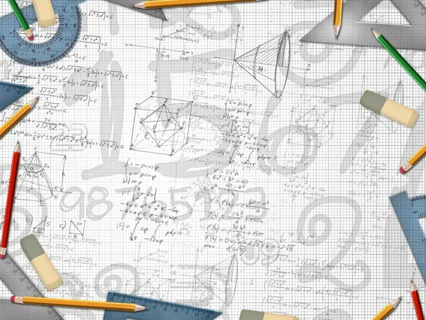 Illustration zum mathematischen Hintergrund der Schule — Stockfoto