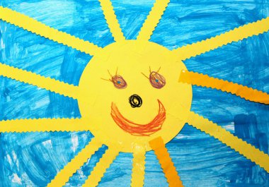 mutlu çocuk güneş çizim