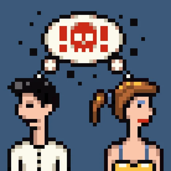 Streit um Retro-Pixel-Ehe — Stockfoto