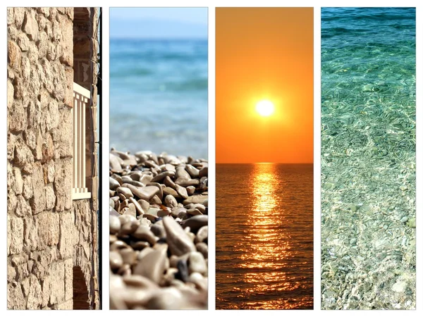 Collage di immagini delle vacanze estive — Foto Stock