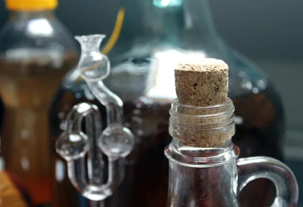 Closeup of homemade wine bottle — Stock Photo, Image