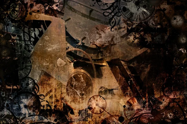 Time machine vintage steampunk background — Stock Photo, Image