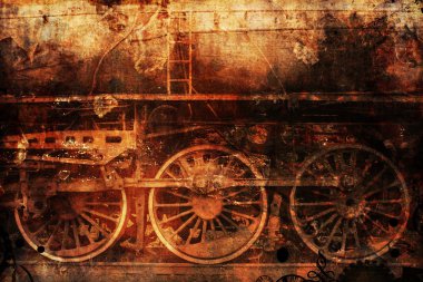 paslı tren endüstriyel buhar-punk arka plan