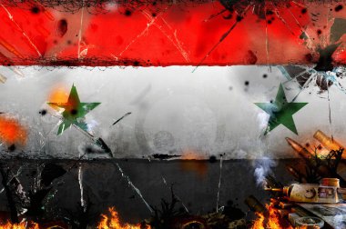 syria - war conflict illustration clipart