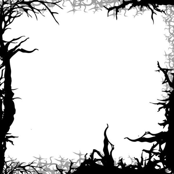 Quadrado floresta fundo quadro ilustração — Fotografia de Stock