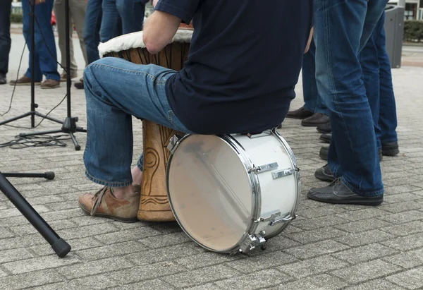 Musician with drum — Stock Photo, Image