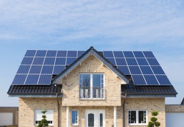 solar panels on roof clipart